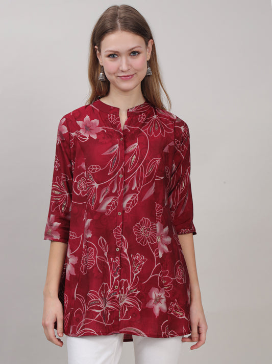 Digital Printed Floral Tunic for Everyday Wear