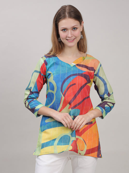Digital Printed Floral Tunic for Everyday Wear