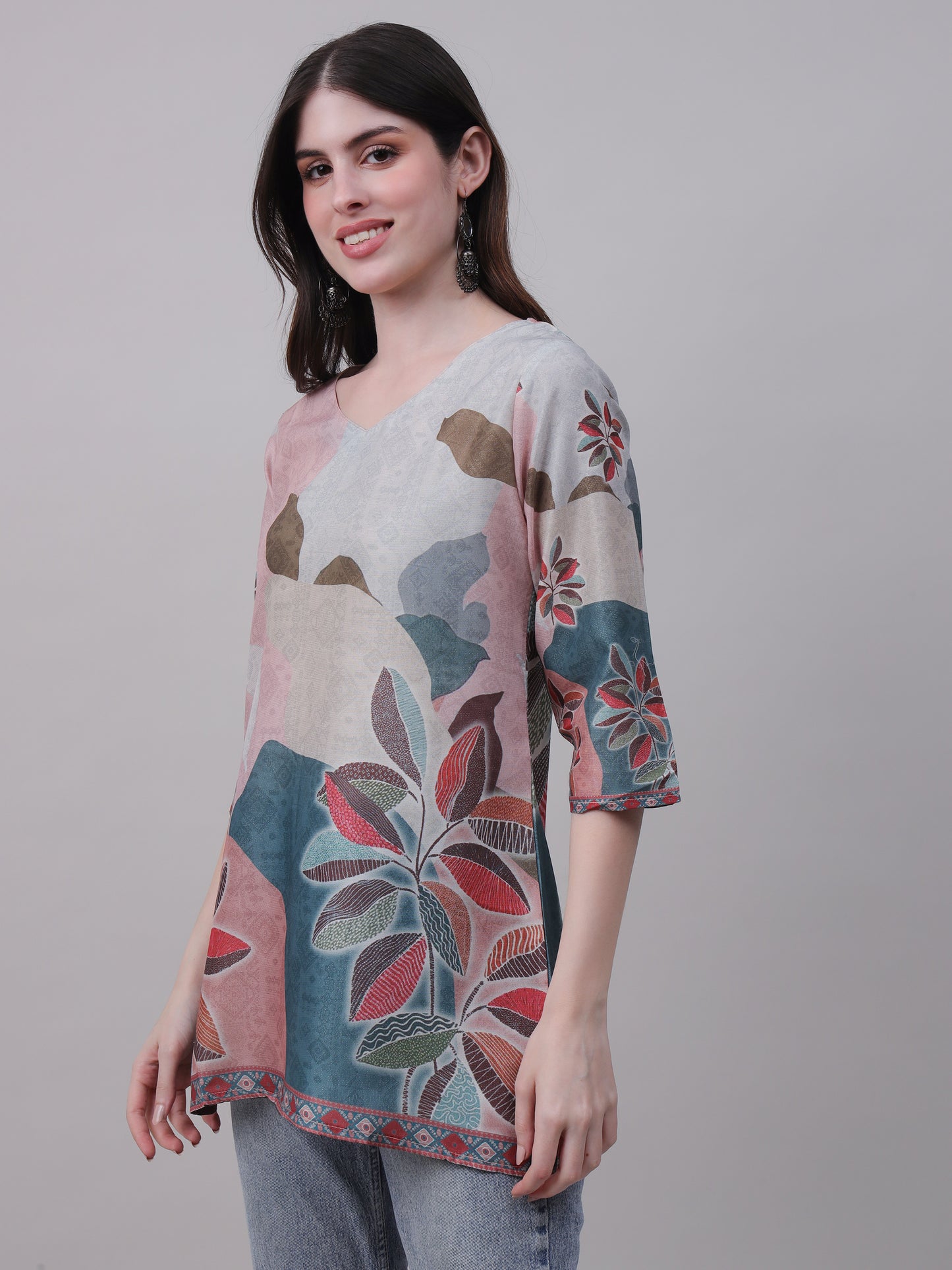 Digital Printed Floral Tunic for Everyday Wear