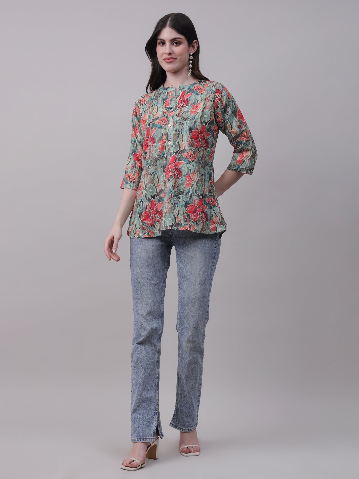 Digital Printed Floral Tunic