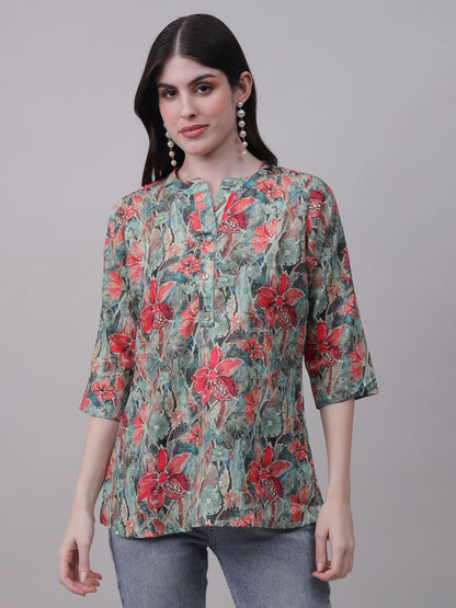 Digital Printed Floral Tunic