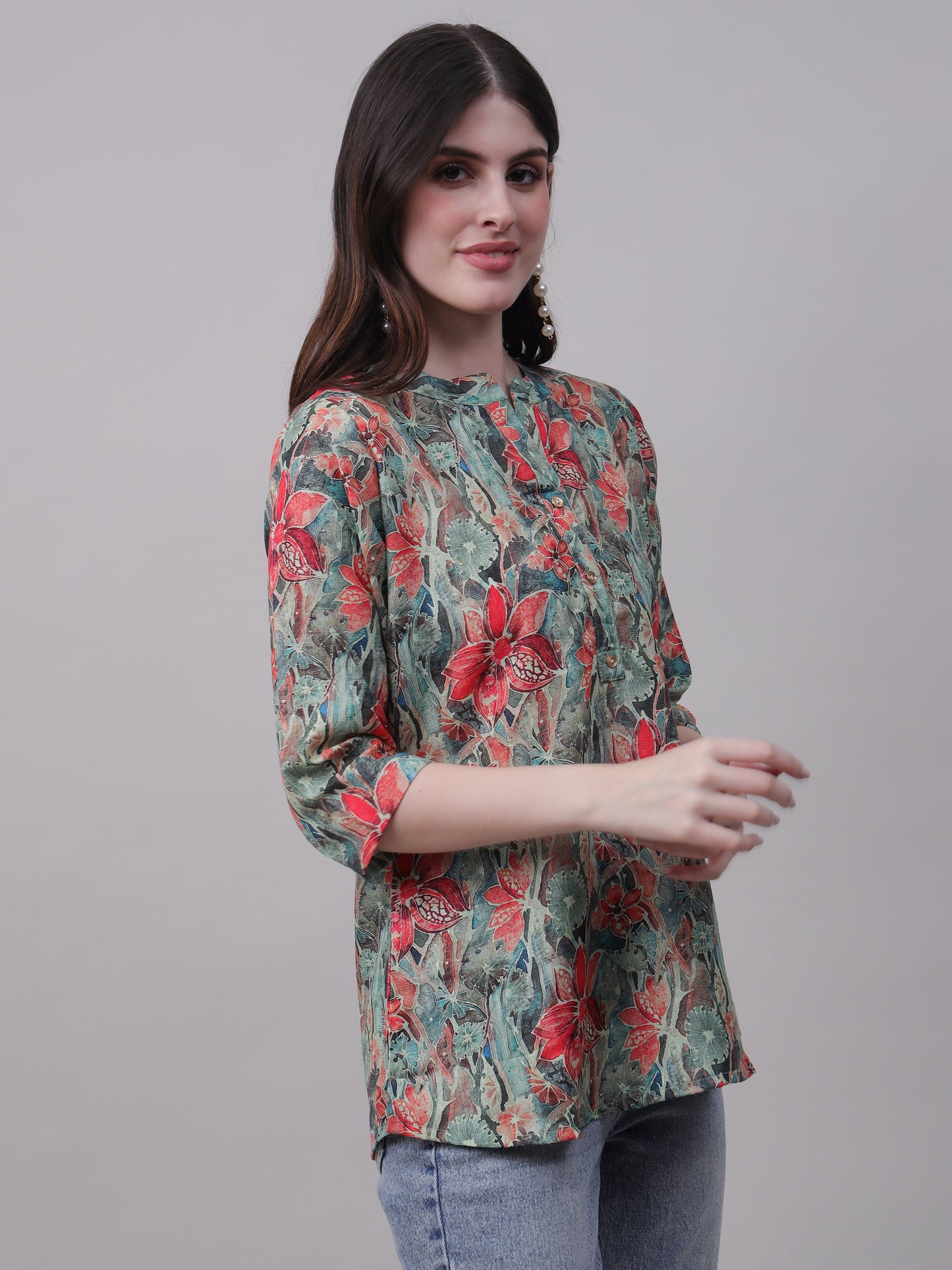 Digital Printed Floral Tunic