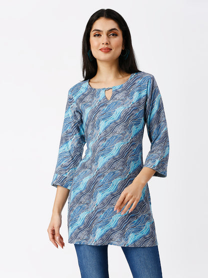 Soft Aqua print tunic