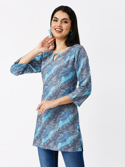 Soft Aqua print tunic