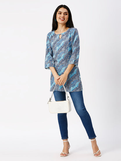 Soft Aqua print tunic