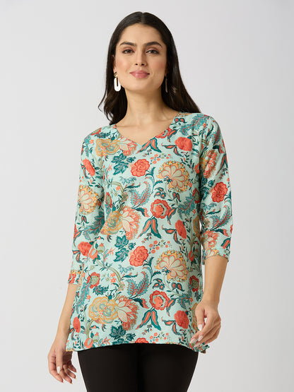 Digital Printed Floral Tunic for Everyday Wear