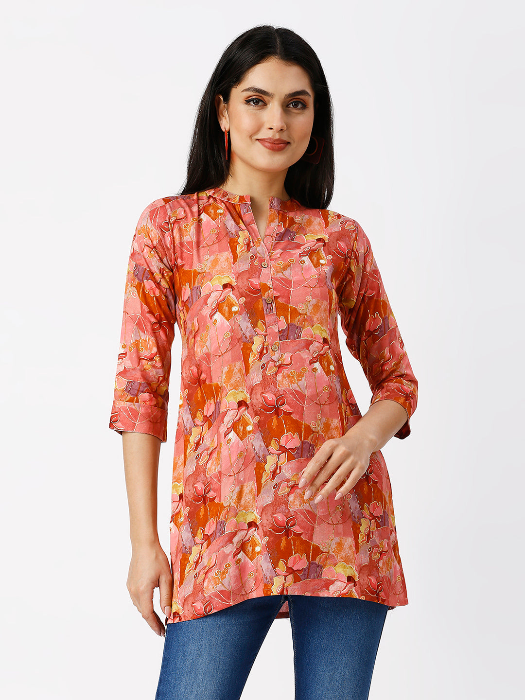 Bright tunic with floral prints