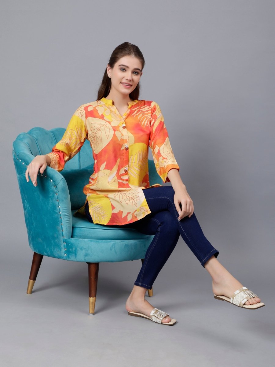 Digital Printed Floral Tunic for Everyday Wear - Stunics