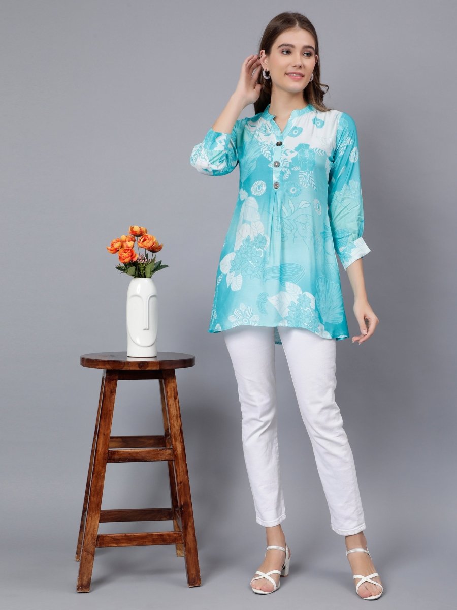 Digital Printed Flowy Tunic - Comfortable Fabric - Women's summerwear - Stunics