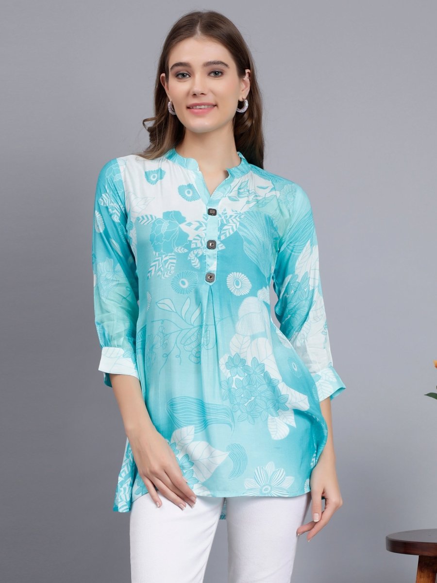 Digital Printed Flowy Tunic - Comfortable Fabric - Women's summerwear - Stunics