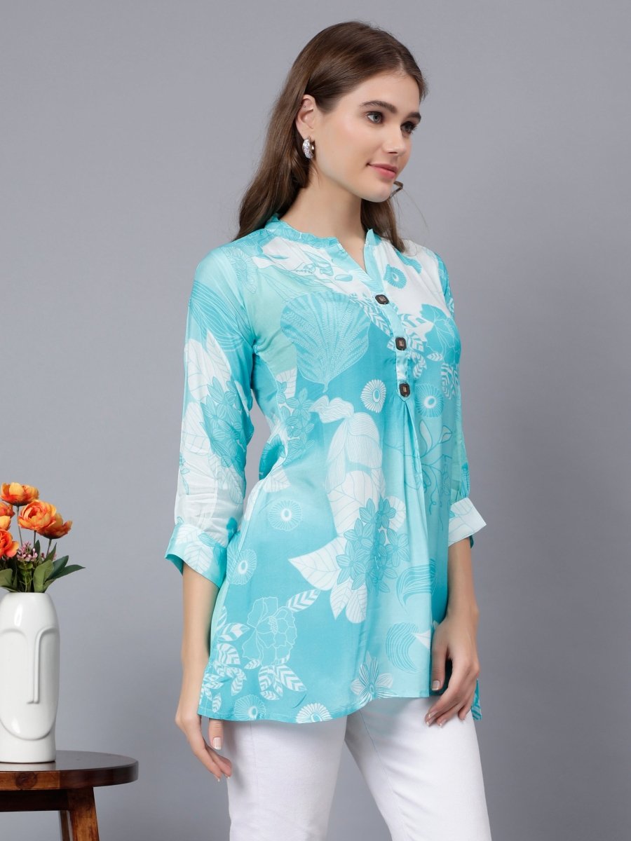 Digital Printed Flowy Tunic - Comfortable Fabric - Women's summerwear - Stunics