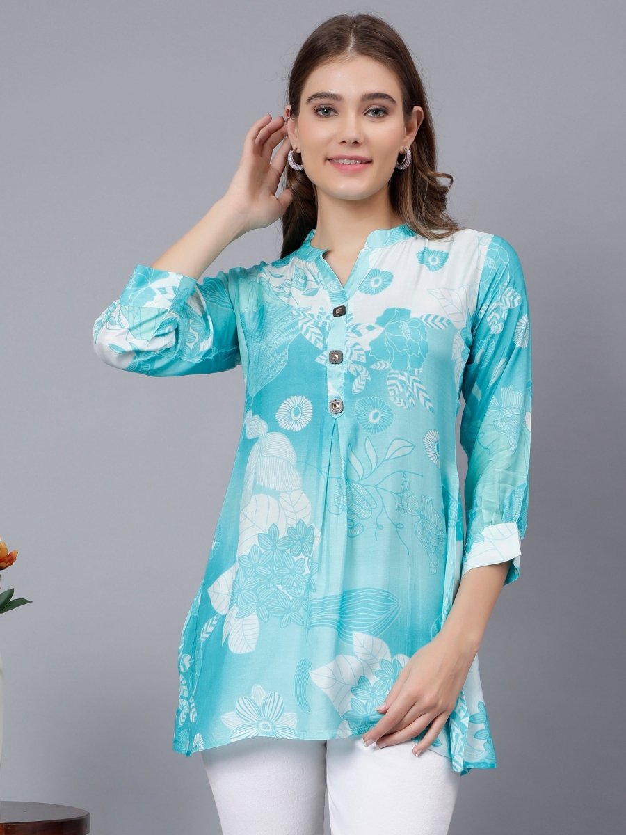 Digital Printed Flowy Tunic - Comfortable Fabric - Women's summerwear - Stunics