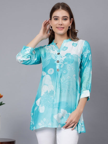 Digital Printed Flowy Tunic - Comfortable Fabric - Women's summerwear - Stunics