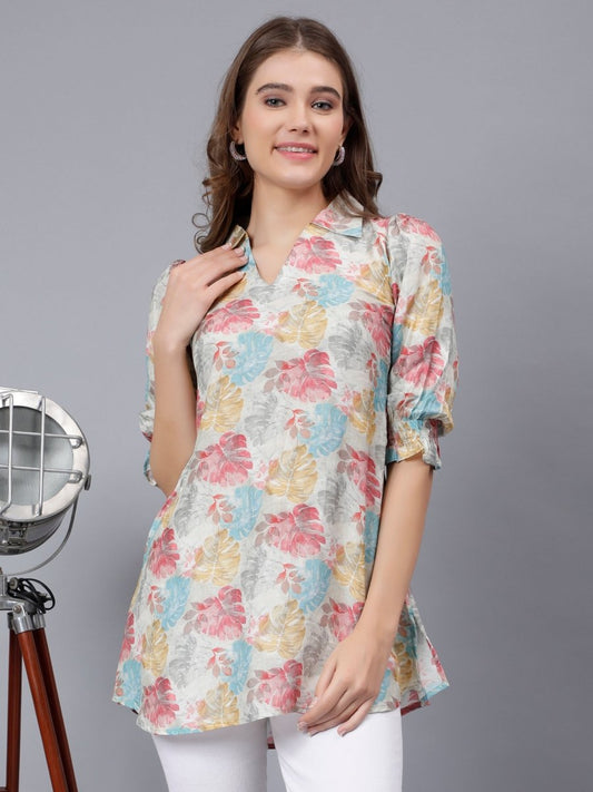 Digital Printed Pastel Tunic with Unique Sleeves - Stunics