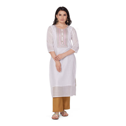 Golden Neckwork Silk Kurta Suit - Stunics