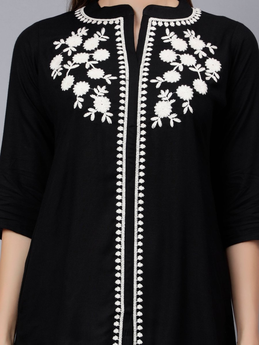 Plain Tunic with Neckwork - Lucknowi Tunic - Stunics