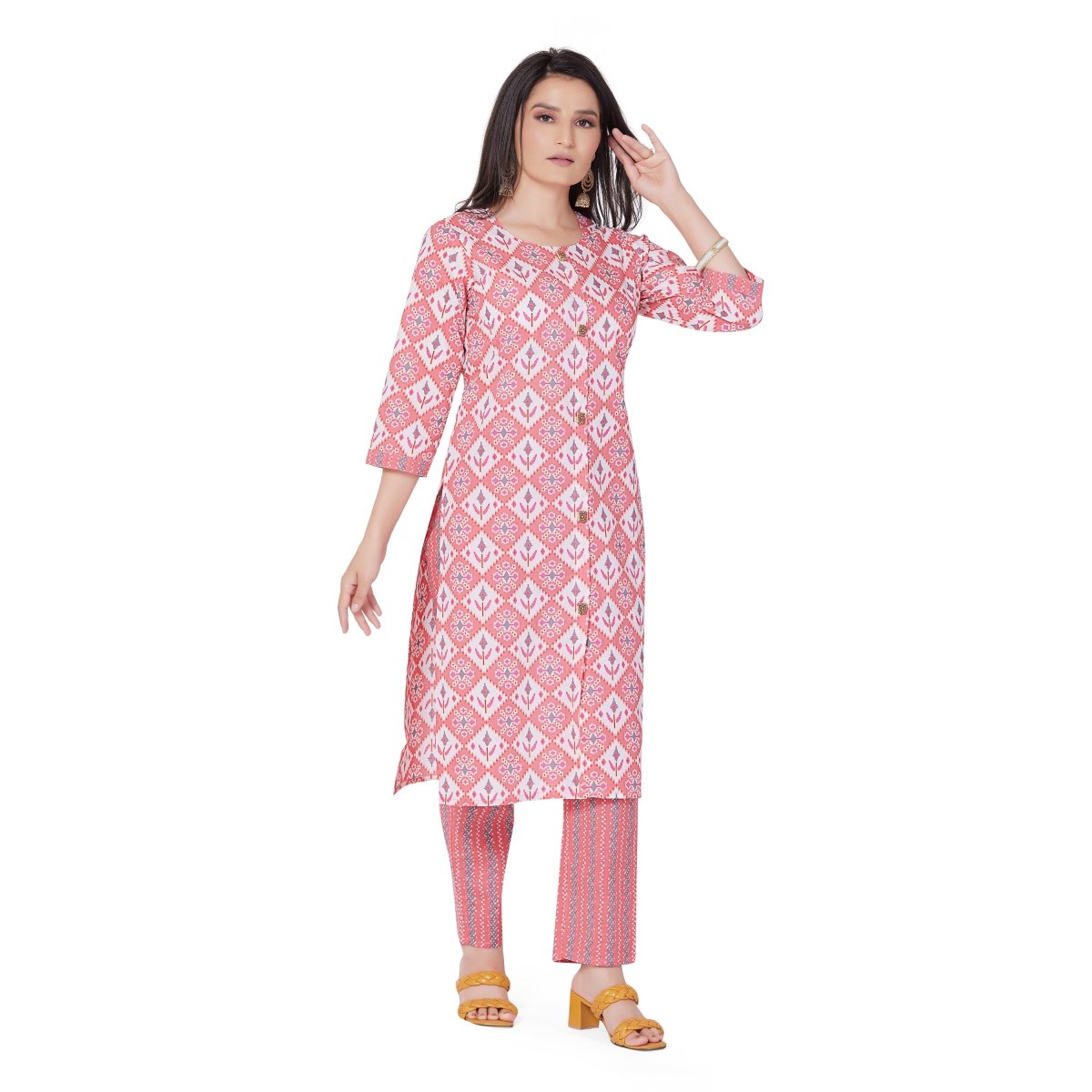 Printed Jaipuri Cotton Kurta Suit - Stunics