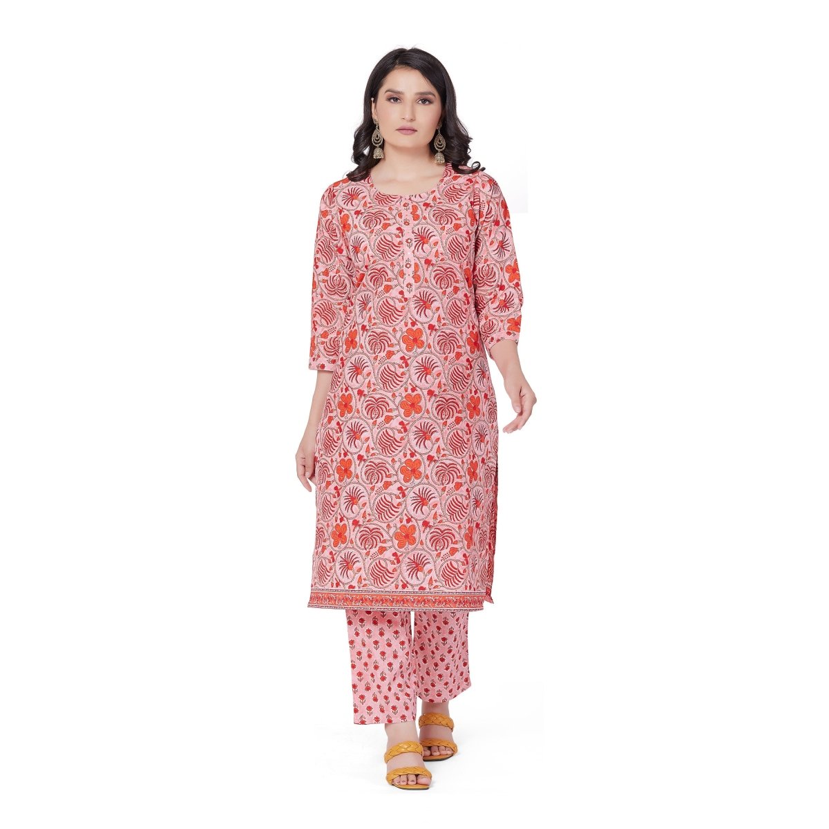 Printed Jaipuri Cotton Kurta Suit - Stunics