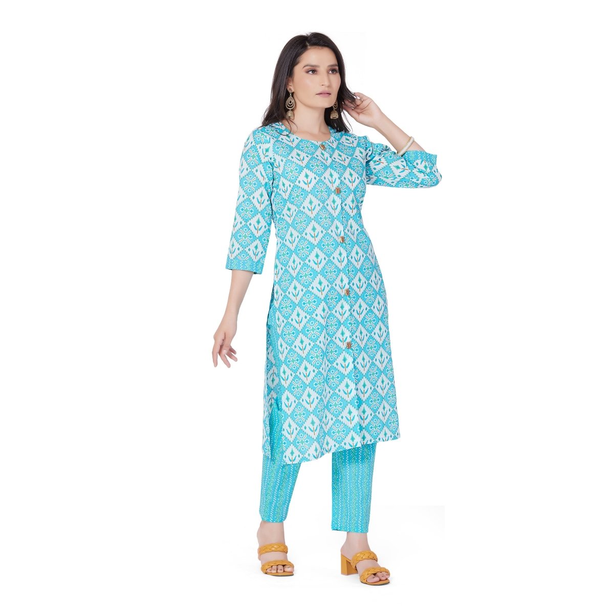 Printed Jaipuri Cotton Kurta Suit - Stunics