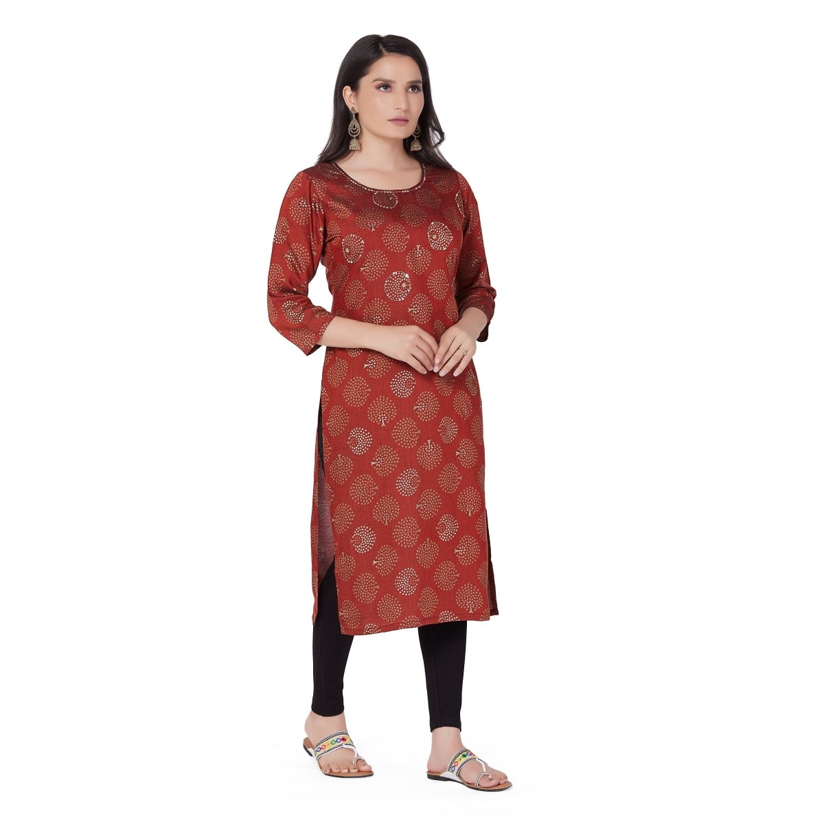 Silver Print Rayon Kurti - Stunics