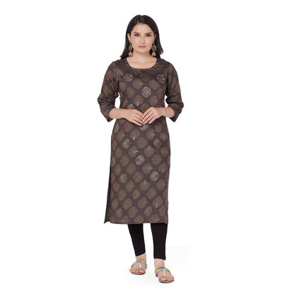 Silver Print Rayon Kurti - Stunics